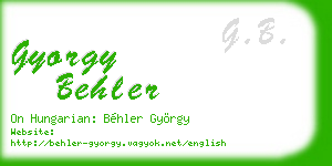 gyorgy behler business card